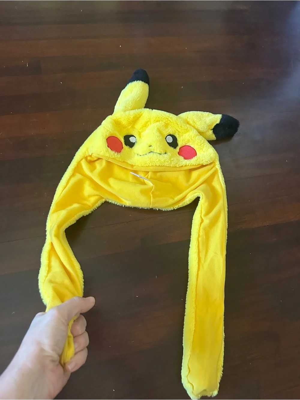 Pikachu Yellow Plush Character Hat with moving ears